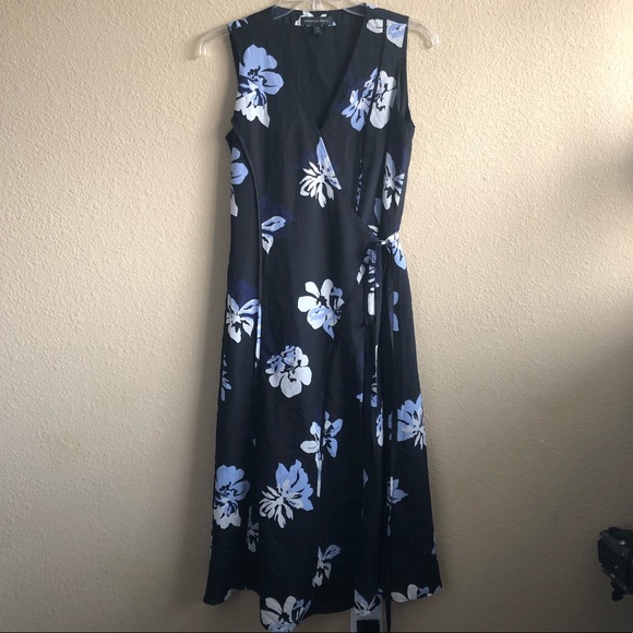 banana republic black floral dress